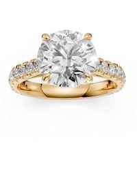 Aya Fine Jewelry - 3 Carat Round Lab Grown Diamond Hidden Halo Engagement Ring - Lyst