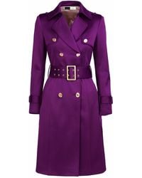 Richa Sharma - Burgundy Hued Double Breasted Trench Coat - Lyst