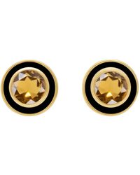Augustine Jewels - Citrine And Enamel Stud Earrings - Lyst
