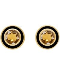 Augustine Jewels - Citrine And Enamel Stud Earrings - Lyst