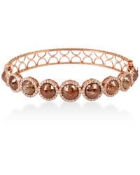 Artisan - Natural Ice Diamond Bangle Bracelet In 18kt Solid Rose Gold Jewelry - Lyst