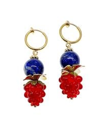 Farra - Lapis With Raspberry Clip-On Earrings - Lyst