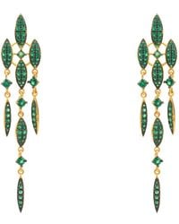 LÁTELITA London - Valencia Statement Drop Earring Emerald Green Cz Gold - Lyst