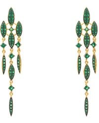 LÁTELITA London - Valencia Statement Drop Earring Emerald Green Cz Gold - Lyst