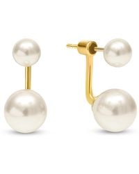 Esterah - Pearl Duo Stud Earrings - Lyst