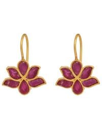 Opium Jewels - Water Lotus Earrings - Lyst