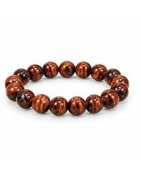 Saéa - Oxblood And Rust Tiger's Eye Beaded Stretch Bracelet - Lyst
