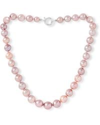 Pearls of the Orient Online - Gratia Peach & Mauve Cultured Freshwater Pearl Necklace With Spring Clasp - Lyst