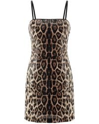 Aisl - Leopard Sequin Slip Mini Dress - Lyst