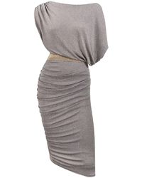 Me & Thee - Learn By Heart Grey And Gold Glitter Dress - Lyst