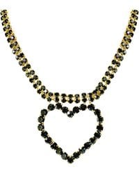 Laura Gray - Dark Crystal Heart Necklace - Lyst