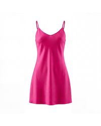 Vimissia - Mini Fuchsia Silk Slip Dress - Lyst