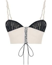 Pcfg - Neutrals The Party Edit Lace-Panel Contrast Bra - Lyst