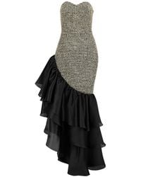 Azzali - Fitted Cocktail Dress With Pure Silk Organza Layered Frills - Lyst