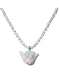 H2 Studio - Angry Puss Light Misty Bow Tie Freshwater Pearl Necklace - Lyst