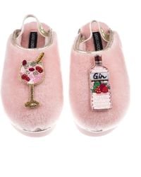 Laines London - Flatform Cloud Closed Toe Slippers With Gin & Glass Brooches - Lyst