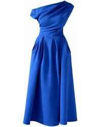 Girl In Mind - Betty Asymmetric Midi Dress Cobalt - Lyst