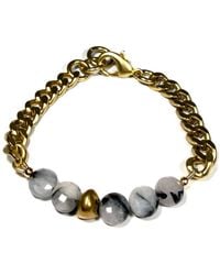 Rachel Nathan - Remix: Rutilated Quartz & Brass Stone Bracelet - Lyst