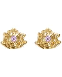 Harfi - Alexandrite June Birthstone Rose Birthflower Plated Stud Earrings - Lyst