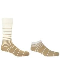 Peper Harow - Made in England - Neutrals Retro Stripe Cream Luxury Crew & Trainer Socks Bundle - Lyst