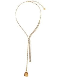 Rare Matters Jewelry - Neutrals Golden Hour Clear Lariat Necklace - Lyst