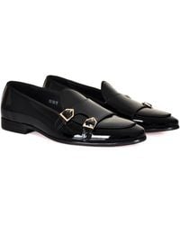 DAVID WEJ - Lorenzo Patent Monk Strap Loafers - Lyst