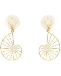 Pats Jewelry - Shell Hoop Earrings - Lyst