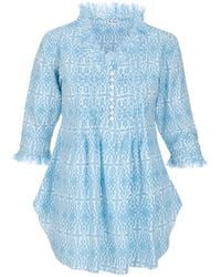 At Last - Sophie Cotton Shirt In Baby & White - Lyst