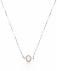 Lily & Roo - Sterling Single Pearl Choker - Lyst