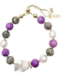 Farra - Gemstone With Baroque Pearl Bracelet - Lyst