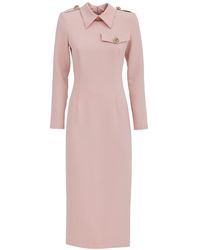 Julia Allert - Fitted Long Sleeve Dress With Stand-up Collar - Lyst