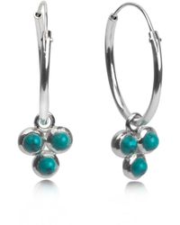 The Jewellery Store London - Hoop Earrings With Trilogy Charm - Lyst