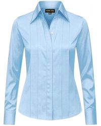 Madison / Savile - Sterling Regent Pleated Satin French Cuff Shirt - Lyst