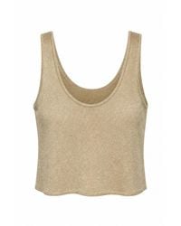 Marianne by Marie Jordane - Elegant Low-Back Lurex Golden Top Sasha Made - Lyst