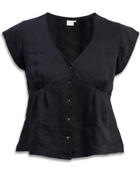 REISTOR - Deep V-Neck Short Top - Lyst