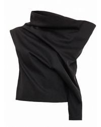 Sazha - Sculptural Asymmetric Top With One-Shoulder Draping - Lyst