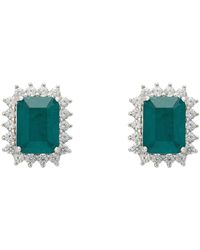 LÁTELITA London - Elena Gemstone Stud Earrings Emerald Silver - Lyst