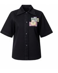 Up-fuse - Patchwork Short Sleeve Denim Shirt- Sunburst - Lyst