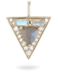 Zohreh - Limited Edition Diamond & Labradorite Triangle Pendant 9K - Lyst