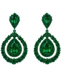 Maison De Gala - Emerald Pear Halo Drop Earrings - Lyst