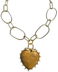 Rare Matters Jewelry - Luxe Golden Jasper Beaded Heart Pendant Necklace - Lyst