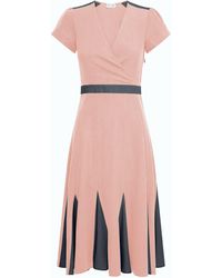 Deer You - Lillian Lushing Dress With Fluted Godet Skirt In Dusty Pink - Lyst