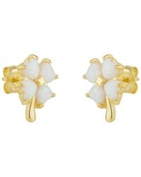 Spero London - Four-Leaf Clover Opal Stud Earrings - Lyst