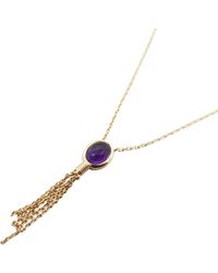 Harfi - Vermeil Plated Oval Amethyst February Birthstone Necklace - Lyst