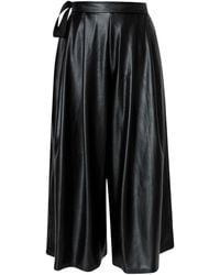 LIA ARAM - Wrap Eco Leather Cropped Trousers - Lyst