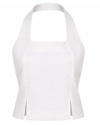 Lumina Eligma - The Halterline Linen Blouse - Lyst