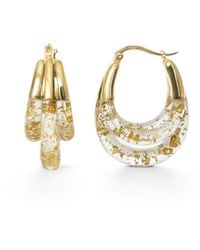 Gold & Honey - Triple Hoop Lucite Earrings - Lyst