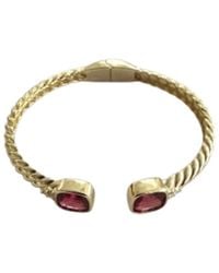 Saachi - Gemstone Bangle Metal Bracelet - Lyst