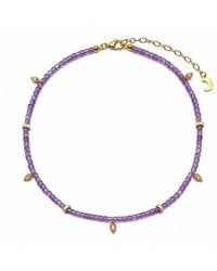 Aurozia - Lotus Within Vermeil Starlit Moon Amethyst Choker Necklace & Bracelet - Lyst