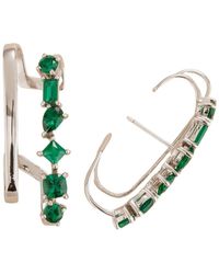 Juvetti - Serene Earrings With Emerald Set In White Gold - Lyst